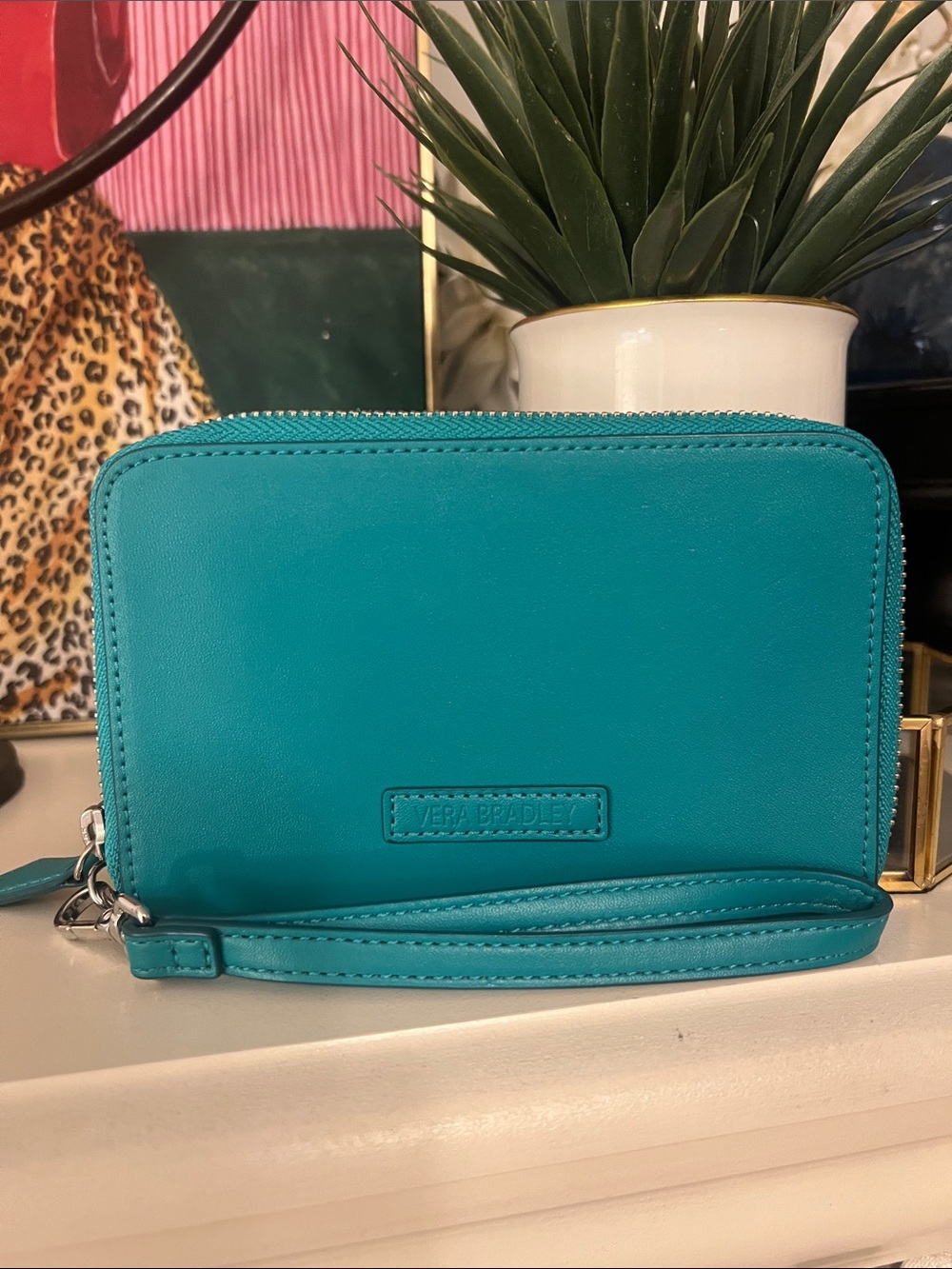 Vera Bradley Turquoise Zip Wristlet